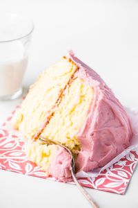 Homemade Yellow Cake with Strawberry Frosting | The View from Great Island