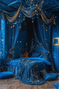 29 Blue Witchy Bedroom Ideas to Blend Calmness with Mysticism - My Elegant Home