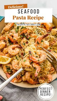 This shrimp pasta recipe is very similar to shrimp scampi, only served with pasta for a filling and comforting meal. The white wine pasta sauce pairs perfectly with the shrimp! Give this delicious shrimp recipe a try today!