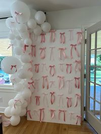 Bow wall perfect for baby shower!! Tea Party!