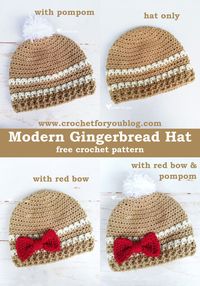 Crochet Modern Gingerbread Hat Free Pattern - Crochet For You