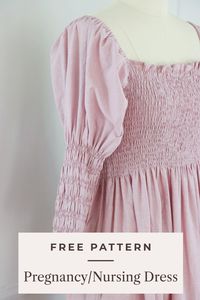 In this post, I’m sharing how to draft a shirred dress pattern for free and use it to sew your own nursing dress for maternity purposes.