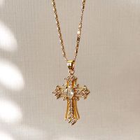 Cross Necklace. 18K Gold Filled.  20" Chain Length High quality/ Water resistant