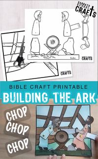 Children will LOVE this fun Bible craft!   Use this craft to talk about Noah's obedience as he built the ark for 120 years! And his son's obedience as they helped him for just as long.  This FREE craft comes with an outlined version and a colored in version.