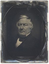 On July 10, 1850, Millard Fillmore took the Oath of Office of President of The United States after the death of Zachary Taylor. After serving as President, Millard Fillmore commanded a group of New York militia called the Union Continentals during the American Civil War. The company served to protect the Buffalo, New York area from any potential Confederate attack. Image via Wikimedia Commons, public domain