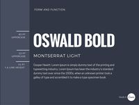 16 Oswald has been redesigned as a web font to work across all digital screens. Teamed with Montserrat Light and Cooper Hewitt, this is a highly functional and easy to read interface font combination.