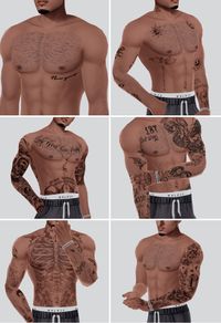 a small lookbook of my favorite tattoos for male sims ♢ #thesims4 #sims4cc #sims4ccfinds #ts4cc #sims4maxismatch ♢