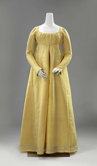 Gown with a diamond-shaped back panel, Anonymous, c. 1790 - c. 1810