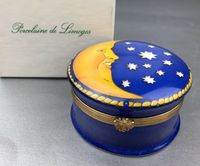 Fait Main Limoges Trinket Box Crescent Moon & Stars Made In France | eBay