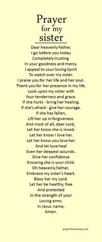 Sister | Search Results | Prayer For Anxiety