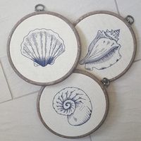 Back from staying at my sister's for a week, where I can appreciate my own handiwork...hah. I might have to make some for myself! #embroidery #embroideryart #crossstitch #shell #seashell #embroidered