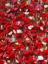 Heart padlocks located by juliets house in Verona, Italy