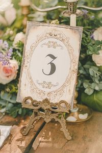 antique table number @weddingchicks