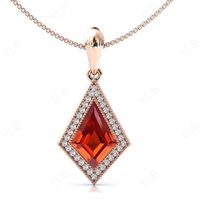 We are Pleased to welcome you in our Store-    TheLesBijoux Short Description about the item-  This Pendant is Made With a Kite Cut Orange Sapphire Gemstone and the accented stones in this Pendant., are the Moissanite to adorn the look of this beautiful Pendant.. a unique piece to wear occasionally or can be used regularly. Can be offered as a gift to your loved ones, to make them feel special. MATERIAL AVAILABILITY- ( 925 Sterling Silver/ 14k solid gold(white gold / rose gold / yellow gold?  950 Solid Platinum  We make sure that you know that you're getting high quality hand-made crafted jewelry when you purchase items from our store. This beautiful Pendant.. is made to order. Available in all the Required Materials. ( 925 Sterling Silver/ 14k/18k solid gold(white gold / rose gold / yello