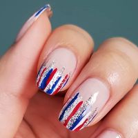 Brenda on Instagram: "Have a happy and safe 4th of July ✨ Products used: #sallyhansensheerhappiness (base) #chinaglazewithlove (red) #chinaglazeborntorule (blue) #essieblanc (white) #lechatnailssilverglitter #nails #nailart #nailsoftheday #nailstyle #naildesign #nailstagram #nailsofinstagram #nailinspo #instanails #4thofjuly #4thofjulynails #july4th #usa #🇺🇸 #redwhiteandblue #fourthofjuly"