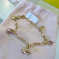 Brand New In Gift Box And Dust Bag. On Hand And Actual Item Is Pictured. Loveshackfancy Kendra Scott Collab Gold Charm Bracelet