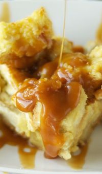 Crockpot Bread Pudding with Salted Caramel Sauce