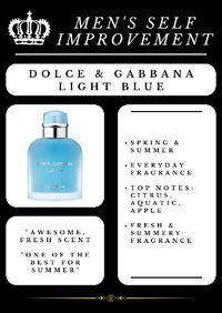 Dolce & Gabbana Light Blue, Men's Fragrances, Men's Self Improvement, men's smells, smells for men, glow up for men, fragrance for men, men's glow up, glow up tips for men, men's glow up tips, men's self improvement, self improvement for men, men's self improvement tips, self improvement tips for men