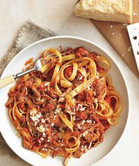 Pasta with Slow-Cooker Pork Ragù recipe from realsimple.com. #MyPlate #protein