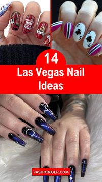 Bring the excitement of #LasVegas to your nails with these fun and glamorous nail art ideas! Perfect for parties and nights out, these designs feature casino-inspired elements, bright lights, and glitzy details. Show off your adventurous side with these unique nail styles. #NailArt #VegasNails #PartyNails #GlamNails