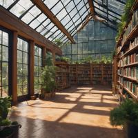 library in a greenhouse