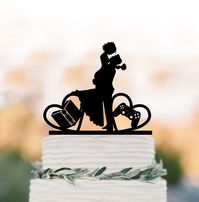 "The personalized wedding cake topper is a modern sentiment and will make any cake elegant. we use laser machine from high quality acrylic or wooden and features an elegant script that will make your wedding cake all the more special. ◆ Size: We adjust all the topper fit 5\"-6\". İf you need different width you can contact with us. i don't make bigger than 6\" thickness is 1/8 \" ◆ Attention: If you bought customized cake topper (we will make design and send you trought message) pls keep in touc