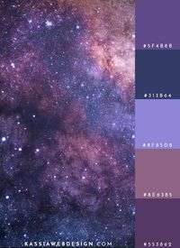 Paleta de cores ultravioleta inspirada nas cores do Universo