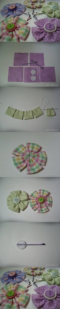 DIY Cute Fabric Flower Hairpin diy how to tutorial