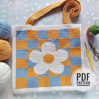 Crochet Bag Pattern, Crochet Tote Bag Pattern, Crochet Daisy Pattern, Intarsia Crochet - Etsy