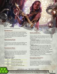 Artificer Specialization - Biomechanic | What better machine to fix and upgrade than your own disgustingly mortal body?: DnDHomebrew