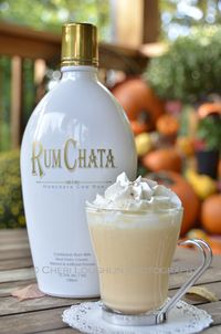 Pumpkin Pie White Hot Chocolate. -white chocolate chips, heavy whipping cream, half & half, RumChata, pumpkin, pumpkin pie spice and whipped cream.