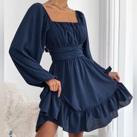 Never Worn, It’s New Such A Cute Stylish Trendy Dress Size S (4) Some Pictures Color Makes It Look Super Light Cuz Of Sunlight Color Is Navy Blue