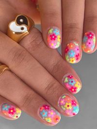 Multicolor  Collar   Plants Color Nails Embellished   Beauty Tools