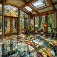 Experience the beauty of our Stained Glass Sunroom—a luminous sanctuary adorned with vibrant panels that dance in the sunlight, creating a tranquil retreat in your home. Conceptual AI Art Follow @ecosapiens for more!