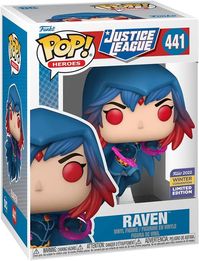 Balance your DC Collection with Pop! Raven. Help Brazil Comic Con-exclusive Pop! Raven summon the power to defeat evil, dark forces. Vinyl figure is approximately 4.43-inches tall. Please note: Product will have either the 2022 Winter Convention Exclusive sticker or the 2022 Brazil Comic Con sticker on the box. Sticker type is not guaranteed. Customer may purchase up to one piece per household. This item does not qualify for discounts or promotions.