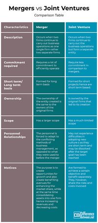 Difference Between Mergers and Joint Ventures