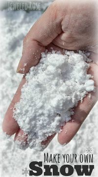 Two-ingredient snow: shaving cream + baking soda.