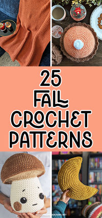 Embrace the changing seasons with these cozy fall-themed crochet patterns. You'll find crochet blanket patterns, crochet pumpkin patterns, crochet mushroom patterns, and crochet moon patterns.