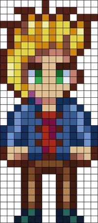 Sam Stardew Valley Perler Bead Pattern | Bead Sprites | Characters Fuse Bead Patterns