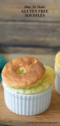 You can make gluten free souffles! These gluten free broccoli cheese souffles are kid-friendly and absolutely delicious. Easy step by step directions on how to make a souffle. Recipe at www.fearlessdining.com #broccoli #souffle #glutenfree #roux #cheese