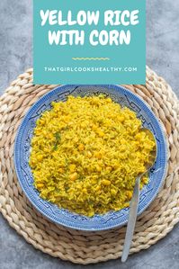 Learn how to make this delicious yellow rice and corn combination from scratch. This colourful homemade rice is very simple to make using brown rice that's seasoned with herbs and spices.