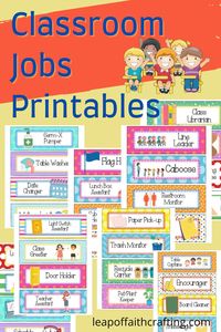 printable classroom jobs pin