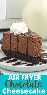 When you are looking for a rich and tasty dessert, and chocolate is a must, this cheesecake will not disappoint! This smooth and creamy air fryer chocolate cheesecake, sits perfectly on top of an Oreo Cookie Crust.