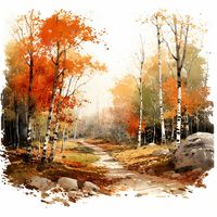 Watercolor Fall Forest Clipart Autumn Watercolor Clipart Tree Clipart Watercolor Nature Clipart Landscape Nature Clipart 12 Jpgs - Etsy Canada