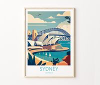 Sydney Travel Print, Sydney Australia Travel Art Poster, Home Decor Wall Art, City Travel Print, Travel Gifts Sydney Travel Poster, Sydney Australia  Travel Poster, Birthday Gift, Travel Gift, Traveller Gift Welcome to HouseOfPlaces! - Discover our captivating travel artwork, designed to bring the beauty of the world into your home. Choose from various sizes, printed on high-quality paper for a mesmerizing visual experience. Explore our curated collection of prints, posters, journals, home décor