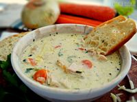 the absolute BEST soup on the planet.  no contest.  mom's creamy chicken soup!