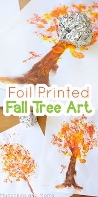 Foil Printed Fall Tree Art