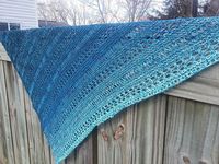 Stormy Skies Shawl (free pattern by Life is Cozy) knitted in 1 x 100 gr skein of our squishy soft & deluxe Cotton/Silk/Merino yarn. Color: MAMBO More color choices are online: wollesyarncreations.etsy.com  #knittingshawls #knittingyarn .