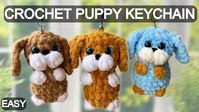 Beginner tutorial: How to Crochet a Puppy Dog KEYCHAIN | Step by step | Amigurumi Animal | DIY