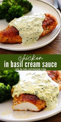 Chicken in Basil Cream Sauce